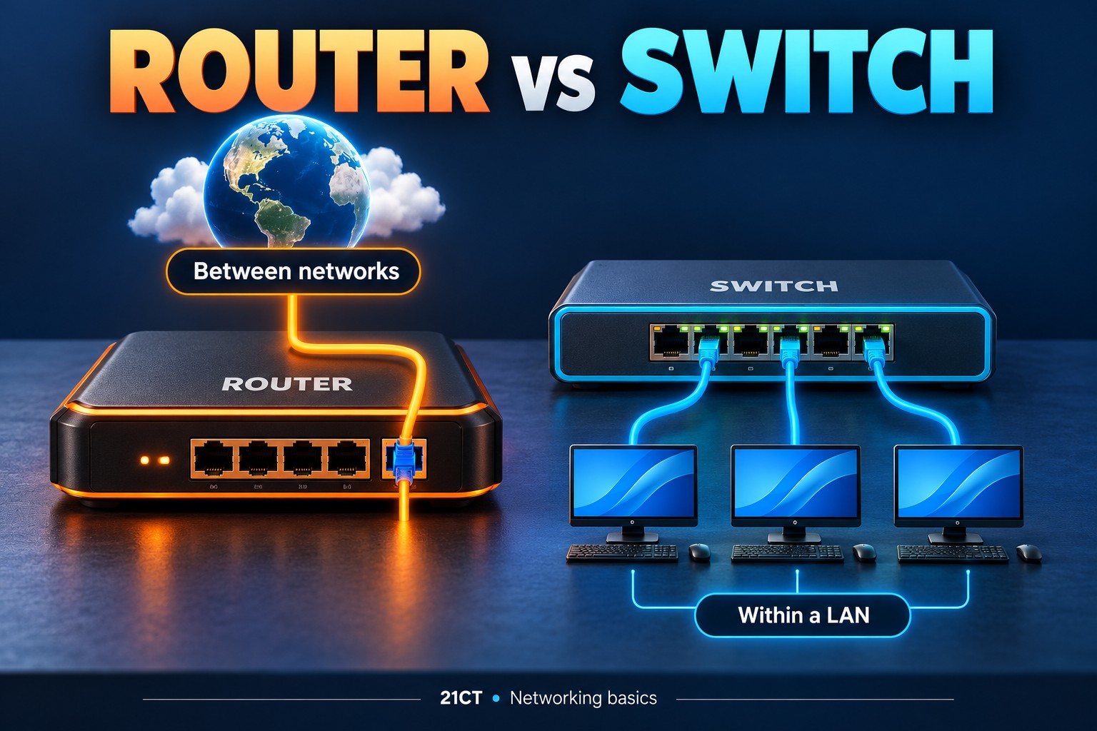 Router နဲ့ Switch ဘာကွာသလဲ | Networking Basics